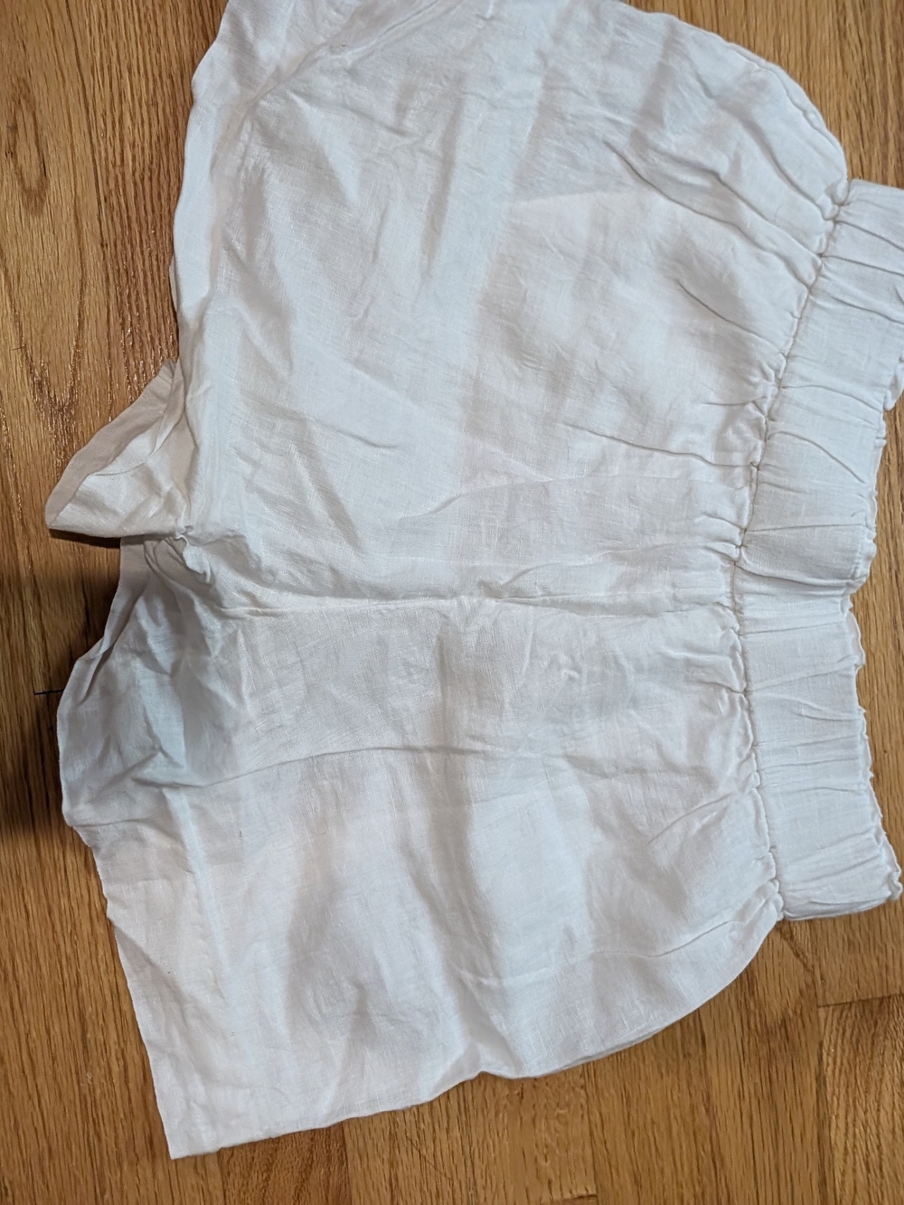 J. Crew White Linen-Blend Elastic-Waist Tropex Shorts - XS - Picture 2 of 4